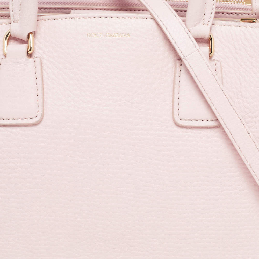 Dolce & Gabbana Pink Grained Leather Tote - Picture 6 of 9